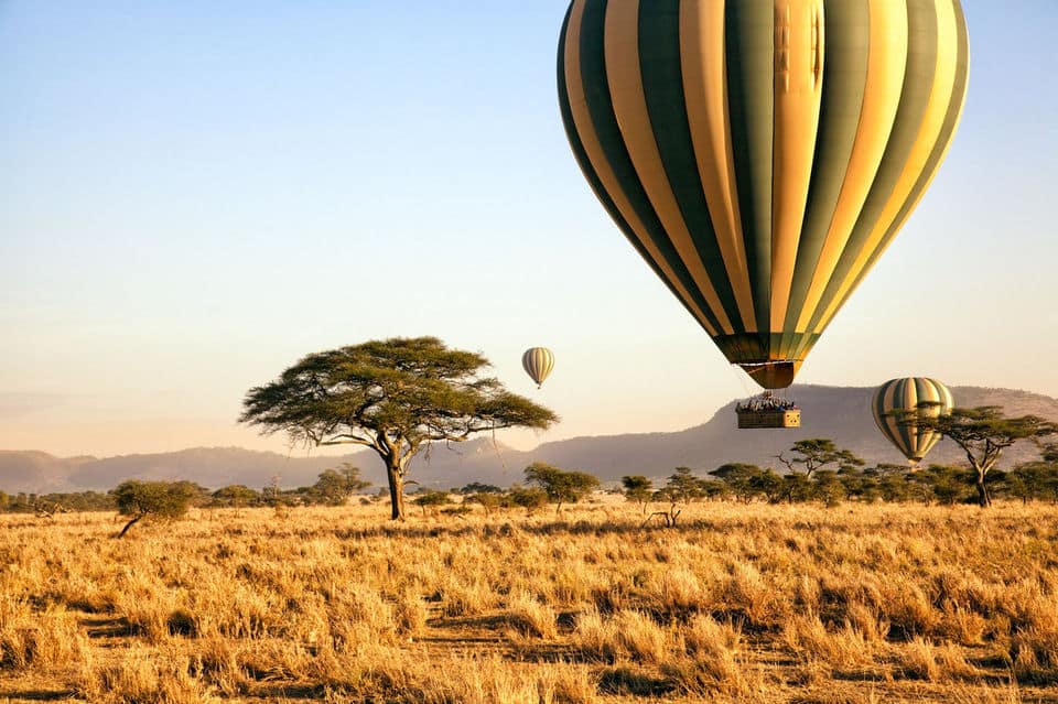 First light over the Serengeti, by balloon